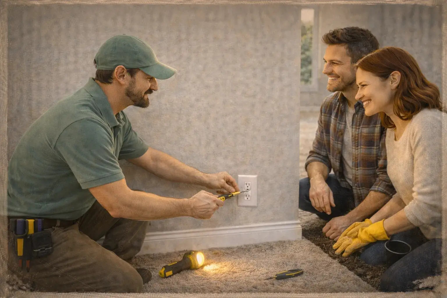 Pose prises électriques